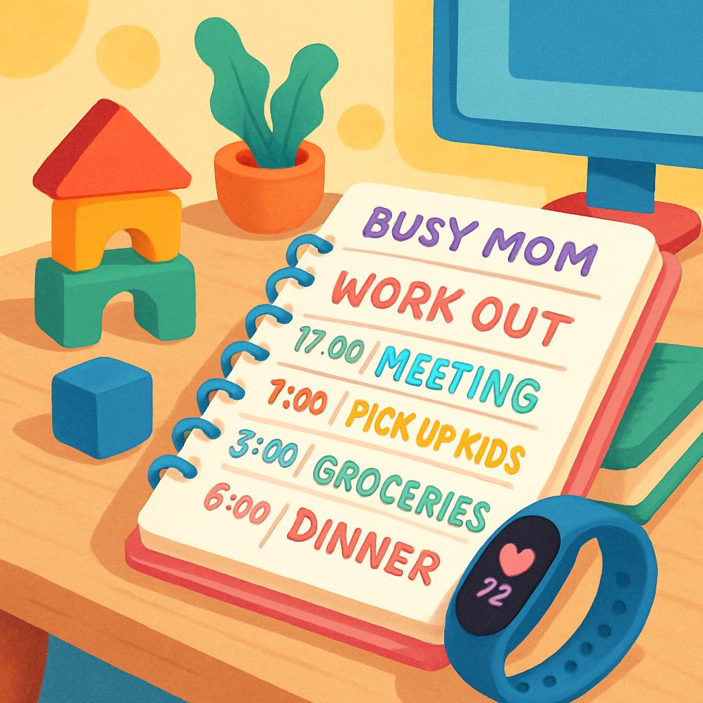 A busy mom's typical schedule might look like this: * Work out at 5:00 pm * Attend a meeting at 7:00 pm * Pick up kids at ...